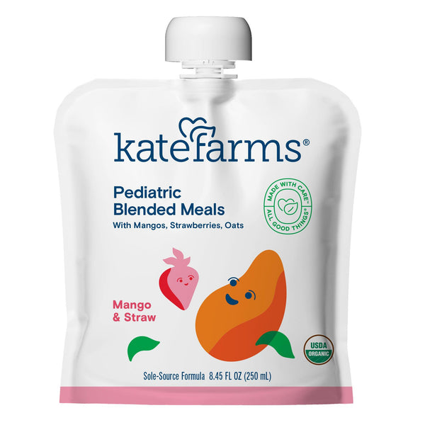 Kate Farms Pediatric Tube Feeding Formula Mango / Strawberry Flavor 8.45 oz. / 250 mL Pouch Liquid Organic Pea Protein (1241598_EA) 1/EA