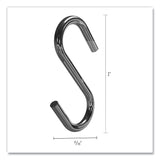 deflecto® S Hooks, Metal, Silver, 50/Pack (DEF20013)