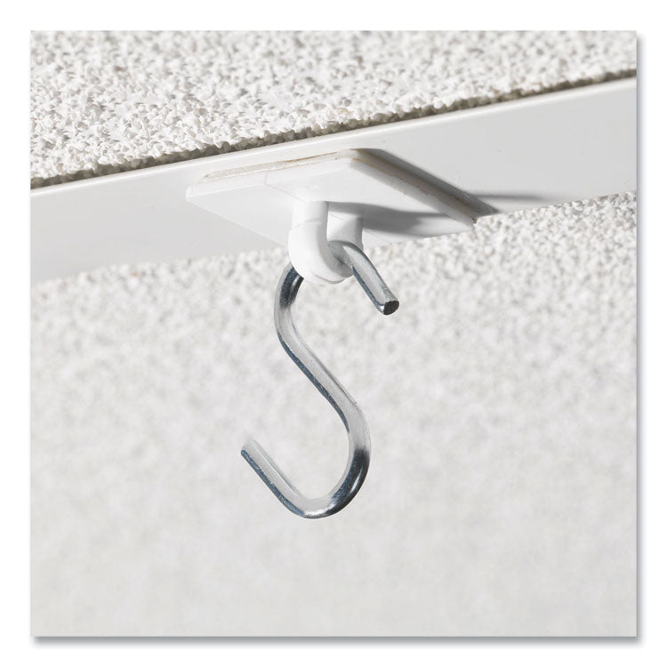 deflecto® S Hooks, Metal, Silver, 50/Pack (DEF20013)