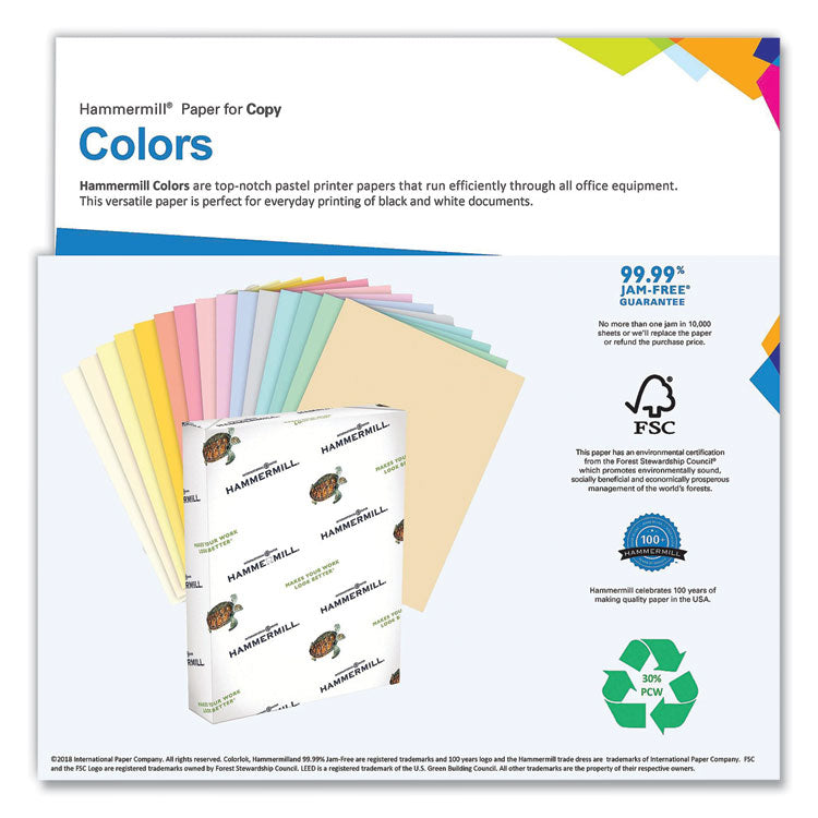 Hammermill® Colors Print Paper, 20 lb Bond Weight, 11 x 17, Blue, 500/Ream (HAM102137)