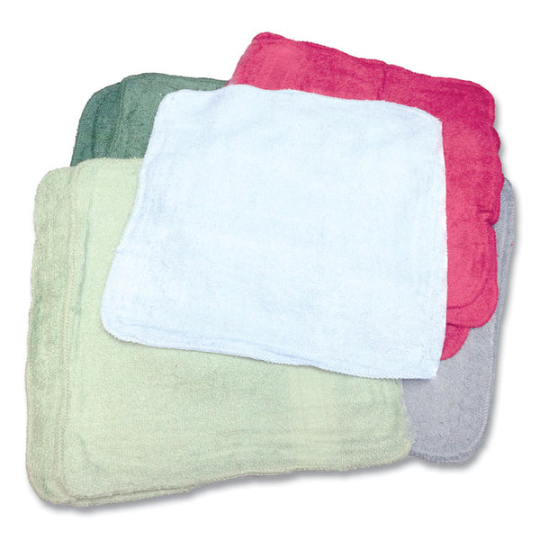 Monarch Brands® Qwick Wick Terry Towels, 12 x 12, Assorted Colors, 25 lb Bale (Approximately 280/Bale) (MNHN030C1025)