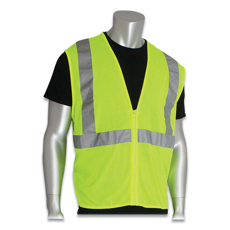 PIP Zipper Safety Vest, Large, Hi-Viz Lime Yellow (PID302MVGZLYL) Each