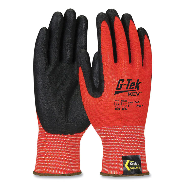 G-Tek® KEV Hi-Vis Seamless Knit Kevlar Gloves, 2X-Large, Red/Black (PID09K1640XXL) 1 Pair