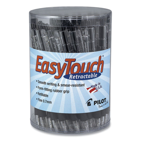Pilot® EasyTouch Ballpoint Pen, Retractable, Fine 0.7 mm, Black Ink, Clear Barrel, 36/Pack (PIL54058)
