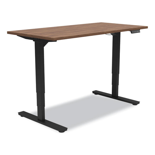 Union & Scale™ Essentials Electric Sit-Stand Desk, 55.1" x 27.5" x 25.9" to 51.5", Espresso/Black (UOS24388477)