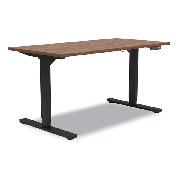 Union & Scale™ Essentials Electric Sit-Stand Desk, 55.1" x 27.5" x 25.9" to 51.5", Espresso/Black (UOS24388477)