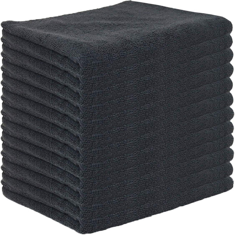 Arkwright Home Microfiber Salon Towels - Silvadur Treated (Black) (12/Pack) (PNP915109BK-SLV) 24/PK