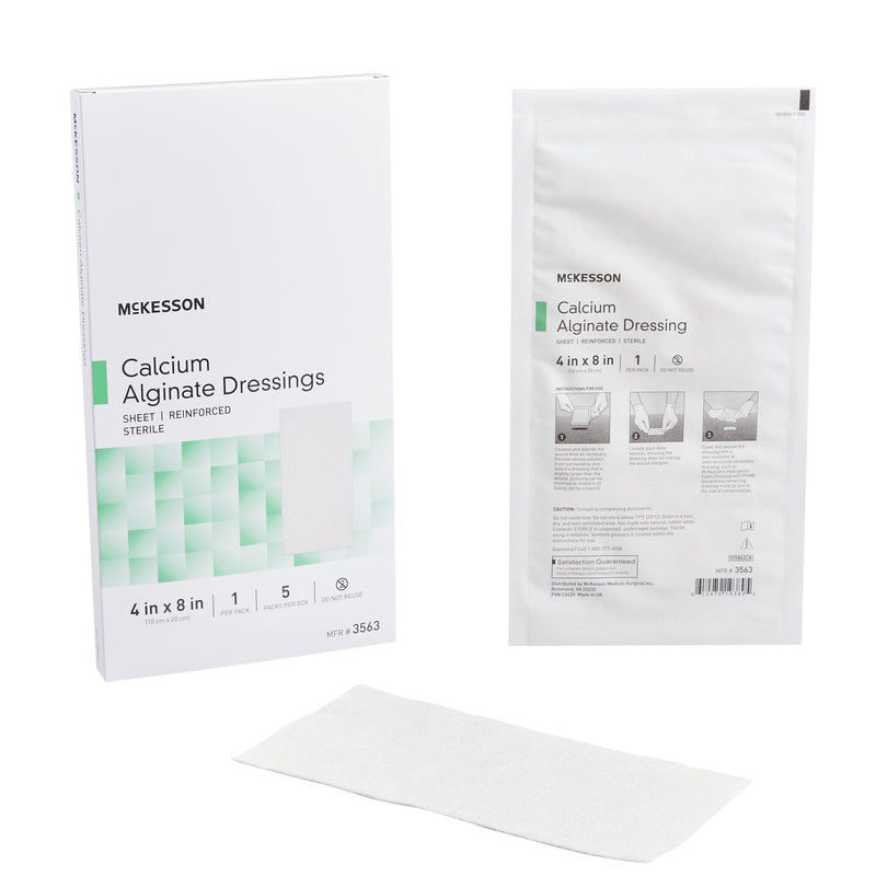 McKesson Alginate Dressing 4 X 8 Inch Rectangle (883266_CS) 50/CS