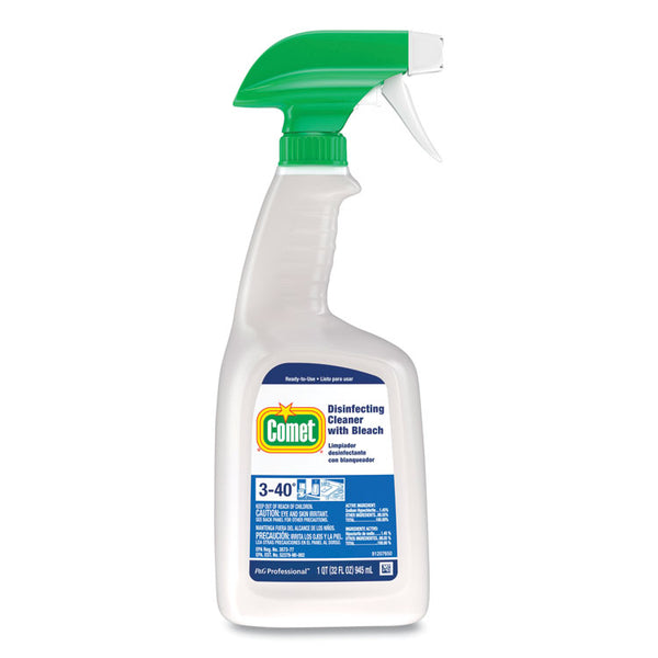 Comet® Disinfecting Cleaner with Bleach, 32 oz, Plastic Spray Bottle, Fresh Scent, 8/Carton (PGC30314CT)