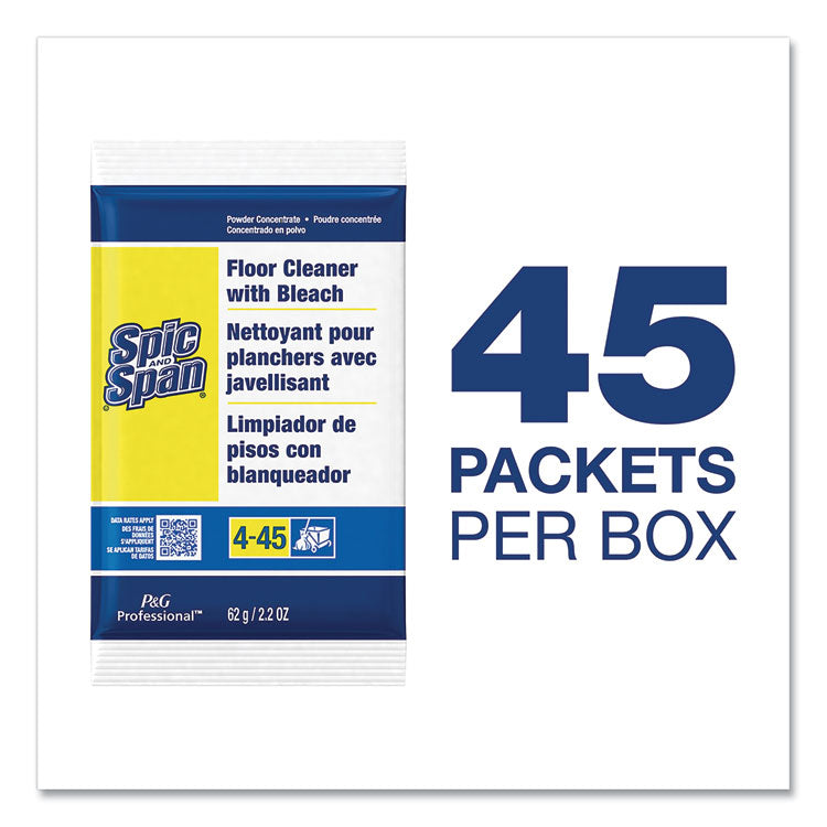 Spic and Span® Bleach Floor Cleaner Packets, 2.2oz Packets, 45/Carton (PGC02010) Case of 45