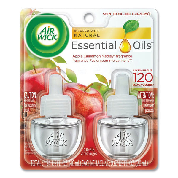 Air Wick® Scented Oil Refill, 0.67 oz, Apple Cinnamon Medley, 2/Pack, 6 Packs/Carton (RAC80420CT)