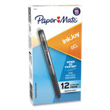 Papermate® InkJoy Gel Pen, Retractable, Medium 0.7 mm, Black Ink, Black Barrel, Dozen (PAP1951719A) 1 Dozen