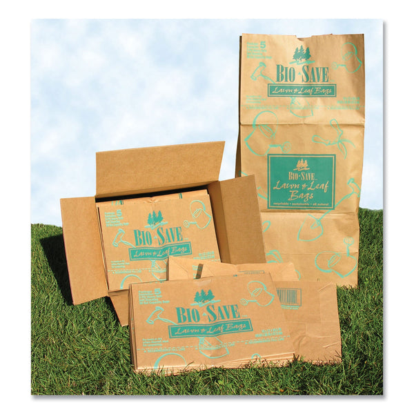 AJM Packaging Corporation Lawn and Leaf Bags, 30 gal, 1 mil, Brown Kraft, 50/Carton (AJMRBR30105NPCT) Case of 50