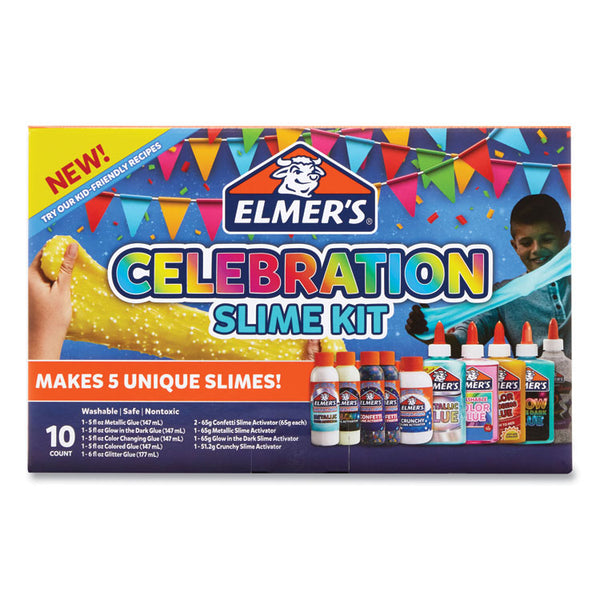 Elmer's® Slime Celebration Kit, 36.97 oz, Assorted Colors (EPI2091060) Pack of 10