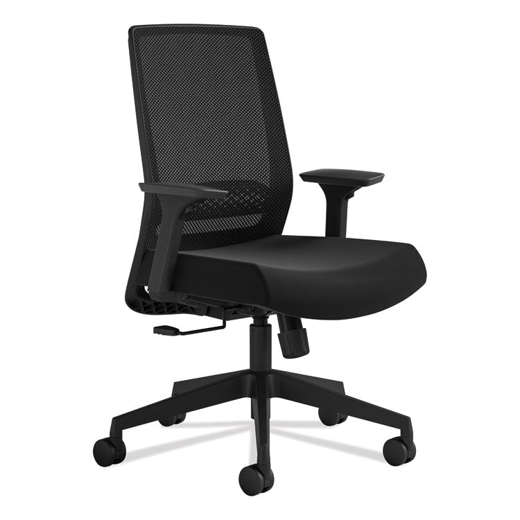 Safco® Medina Basic Task Chair, Supports Up to 275 lb, 18" to 22" Seat Height, Black (SAF6830BMBL) Each