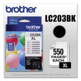 Brother LC203BK Innobella High-Yield Ink, 550 Page-Yield, Black (BRTLC203BK)