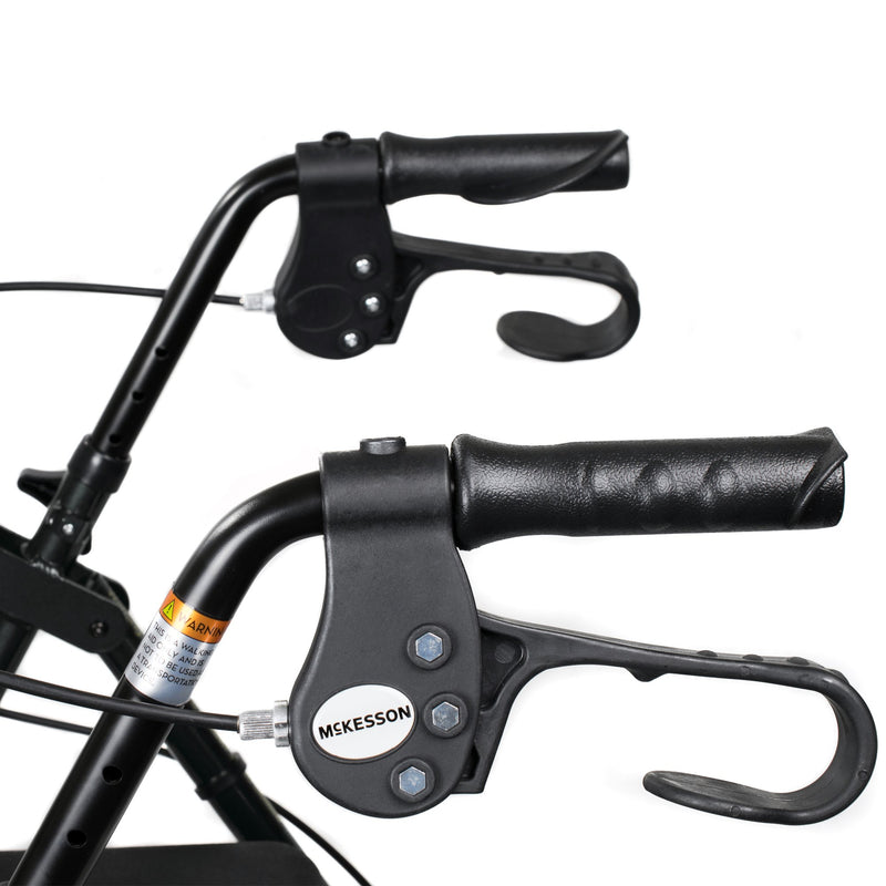 McKesson 4 Wheel Rollator Black Adjustable Height / Folding Aluminum Frame (1065266_EA) 1/EA