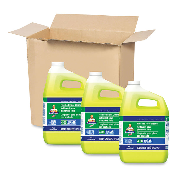 Mr. Clean Finished Floor Cleaner, Lemon Scent, Liquid, 1 gal Bottle, 3/Carton (PPL39949) Case of 3
