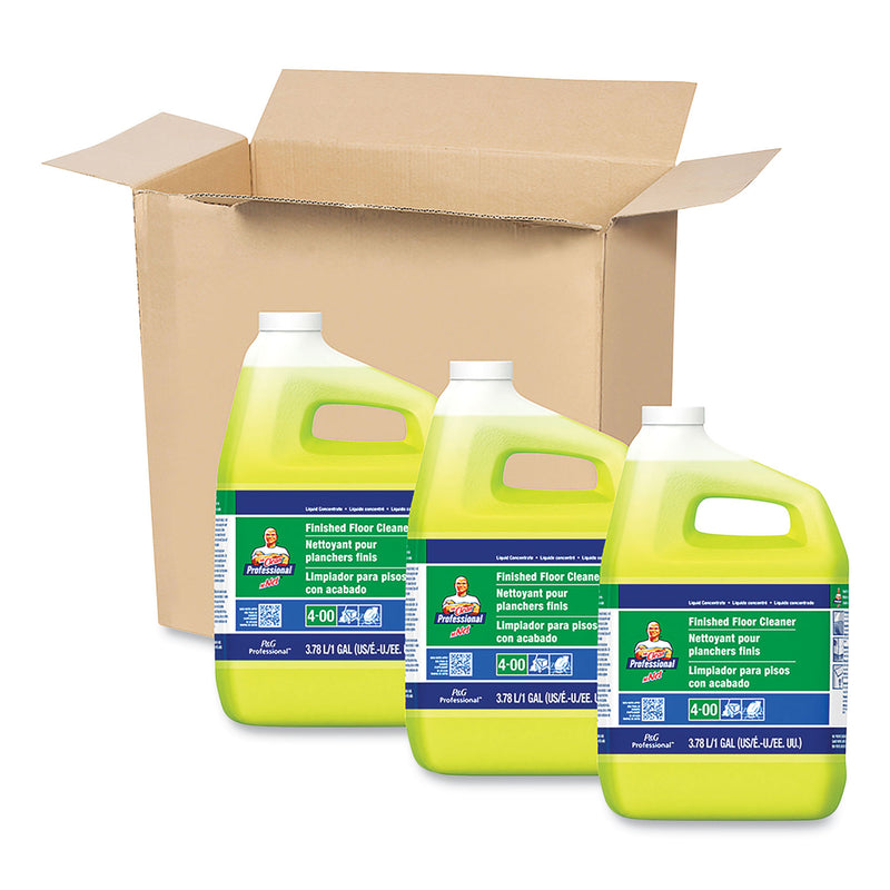Mr. Clean Finished Floor Cleaner, Lemon Scent, Liquid, 1 gal Bottle, 3/Carton (PPL39949) Case of 3