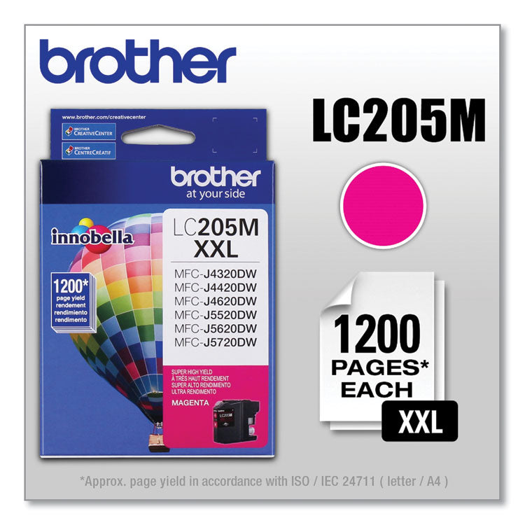 Brother LC205M Innobella Super High-Yield Ink, 1,200 Page-Yield, Magenta (BRTLC205M)