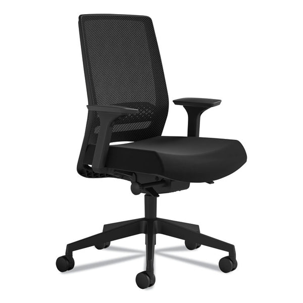 Safco® Medina Deluxe Task Chair, Supports Up to 275 lb, 18" to 22" Seat Height, Black (SAF6830STBL) Each