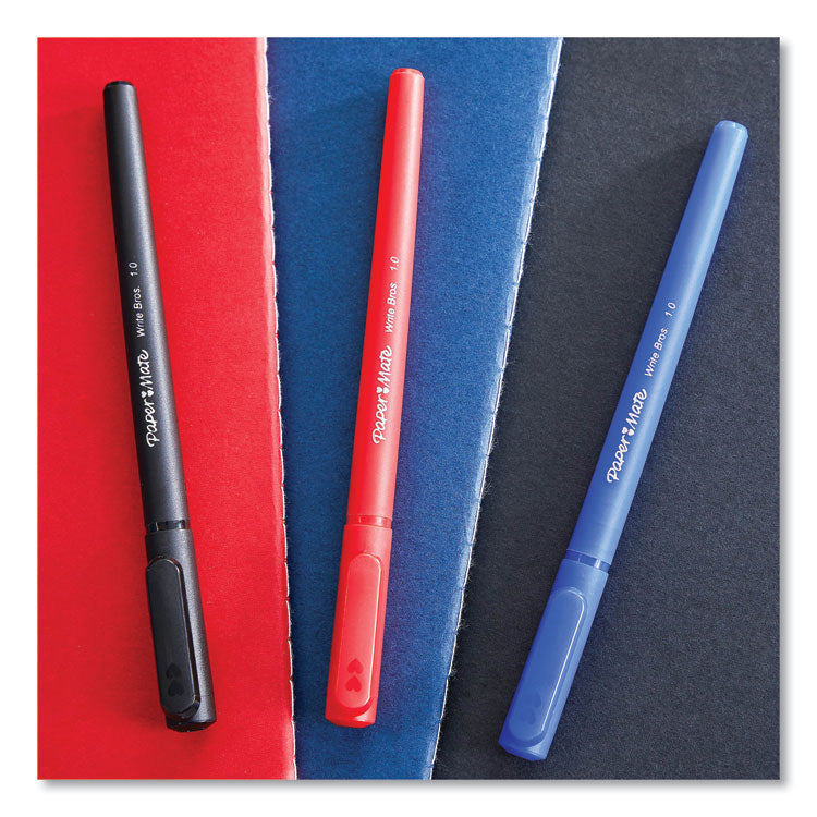 Paper Mate® Write Bros. Ballpoint Pen, Stick, Fine 0.8 mm, Blue Ink, Blue Barrel, Dozen (PAP2124512)