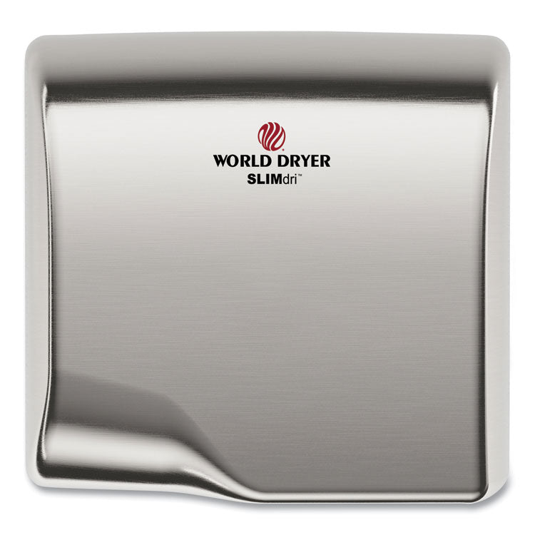 WORLD DRYER® SLIMdri Hand Dryer, 110-240 V, 13.87 x 13 x 7, Brushed Stainless Steel (WRLL973A)