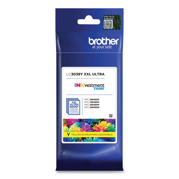 Brother LC3039Y INKvestment Ultra High-Yield Ink, 5,000 Page-Yield, Yellow (BRTLC3039Y)