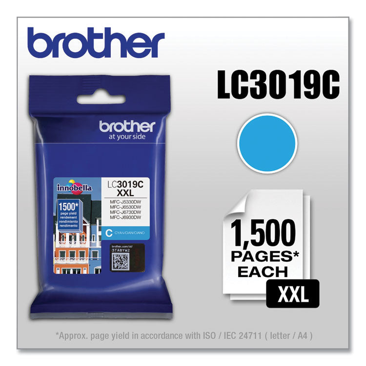 Brother LC3019C Innobella Super High-Yield Ink, 1,300 Page-Yield, Cyan (BRTLC3019C)