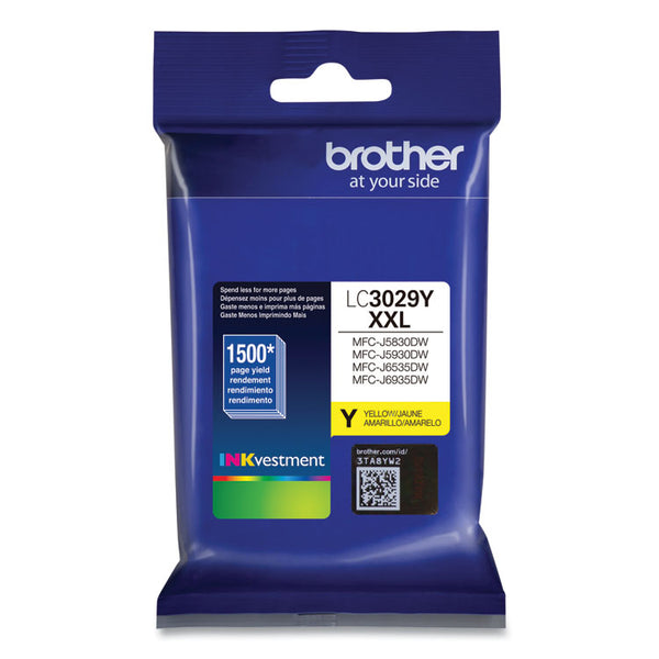 Brother LC3029Y INKvestment Super High-Yield Ink, 1,500 Page-Yield, Yellow (BRTLC3029Y)