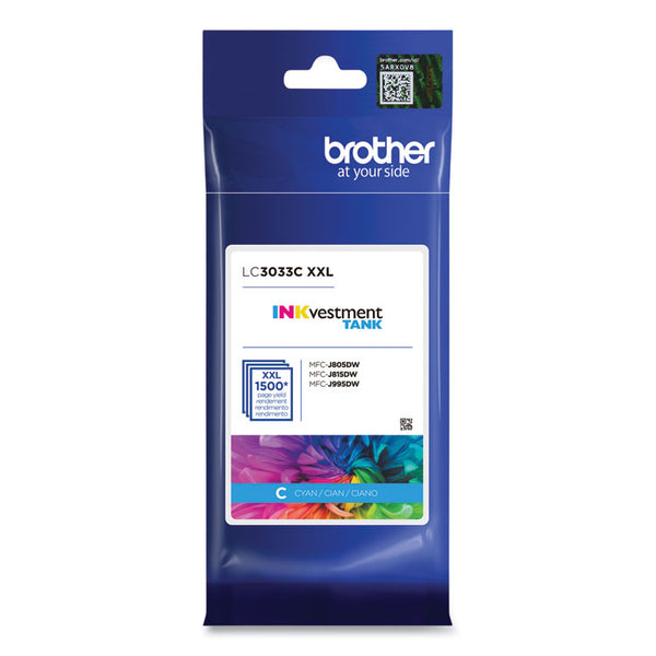 Brother LC3033C INKvestment Super High-Yield Ink, 1,500 Page-Yield, Cyan (BRTLC3033C)