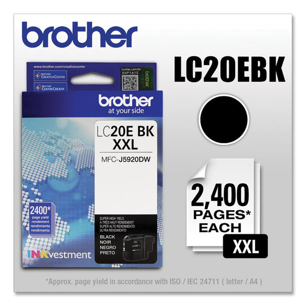 Brother LC20EBK INKvestment Super High-Yield Ink, 2,400 Page-Yield, Black (BRTLC20EBK)