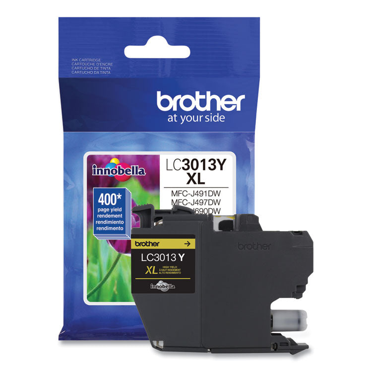 Brother LC3013Y High-Yield Ink, 400 Page-Yield, Yellow (BRTLC3013Y)