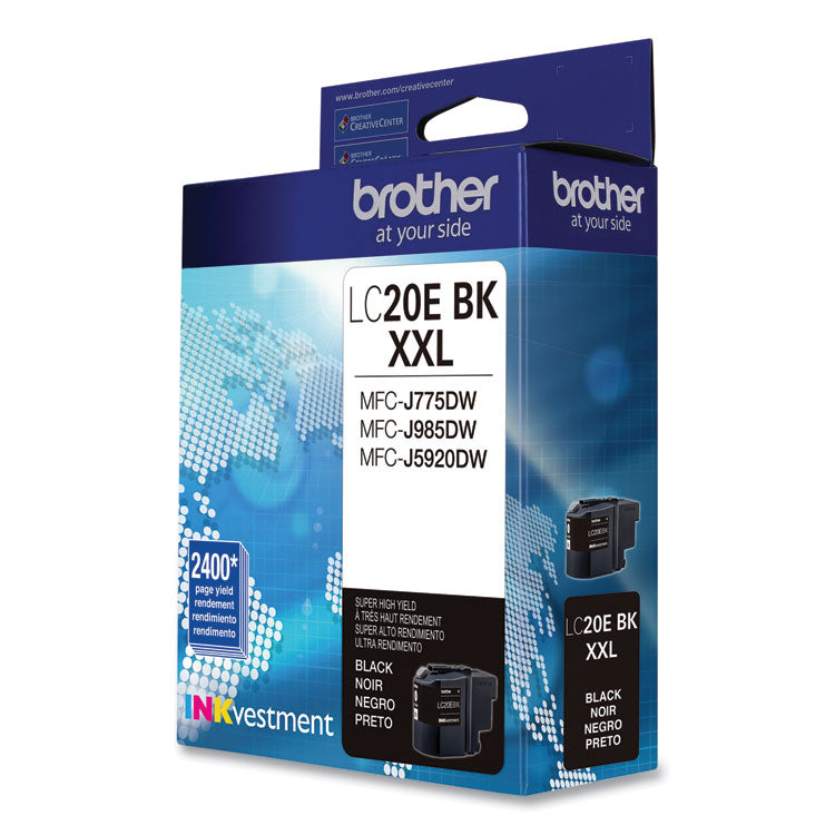 Brother LC20EBK INKvestment Super High-Yield Ink, 2,400 Page-Yield, Black (BRTLC20EBK)