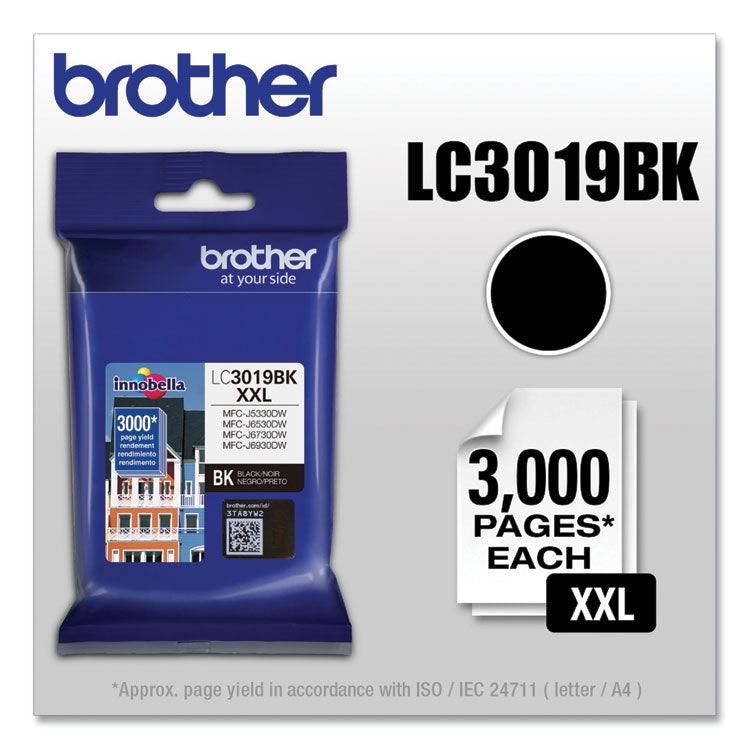 Brother LC3019BK Innobella Super High-Yield Ink, 2,800 Page-Yield, Black (BRTLC3019BK) Each