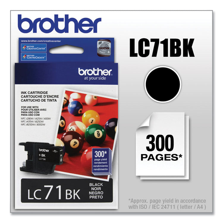 Brother LC71BK Innobella Ink, 300 Page-Yield, Black (BRTLC71BK)