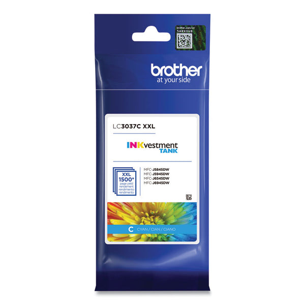 Brother LC3037C INKvestment Super High-Yield Ink, 1,500 Page-Yield, Cyan (BRTLC3037C)