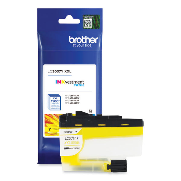 Brother LC3037Y INKvestment Super High-Yield Ink, 1,500 Page-Yield, Yellow (BRTLC3037Y)