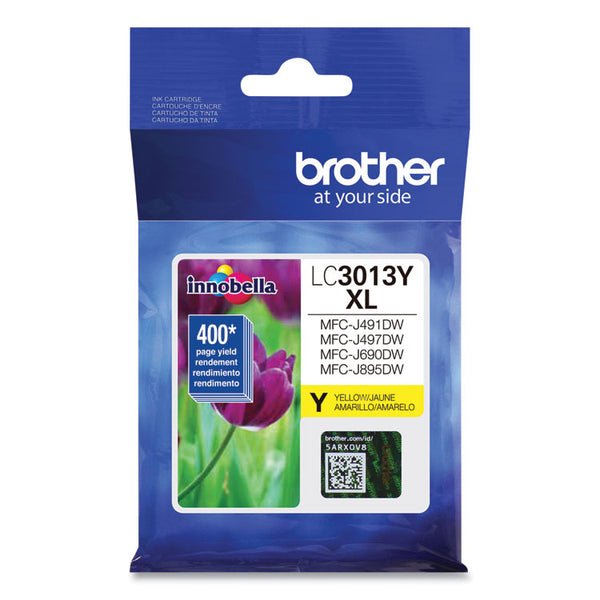 Brother LC3013Y High-Yield Ink, 400 Page-Yield, Yellow (BRTLC3013Y)