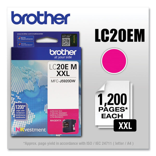 Brother LC20EM INKvestment Super High-Yield Ink, 1,200 Page-Yield, Magenta (BRTLC20EM)