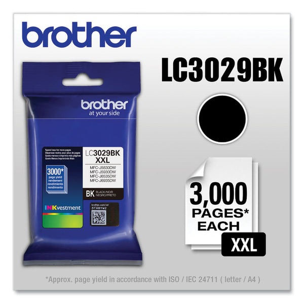 Brother LC3029BK INKvestment Super High-Yield Ink, 3,000 Page-Yield, Black (BRTLC3029BK)