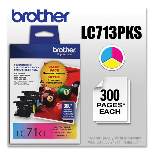 Brother LC713PKS Innobella Ink, 300 Page-Yield, Cyan/Magenta/Yellow (BRTLC713PKS)