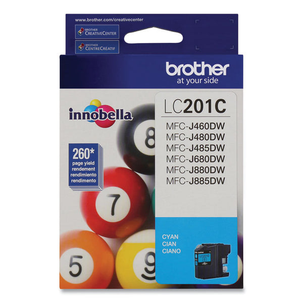 Brother LC201C Innobella Ink, 260 Page-Yield, Cyan (BRTLC201C)