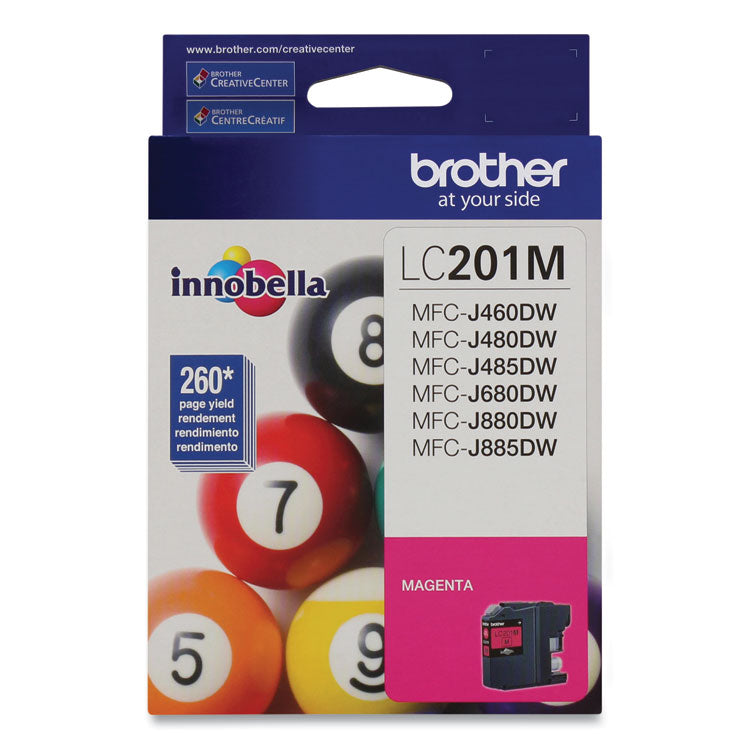 Brother LC201M Innobella Ink, 260 Page-Yield, Magenta (BRTLC201M)