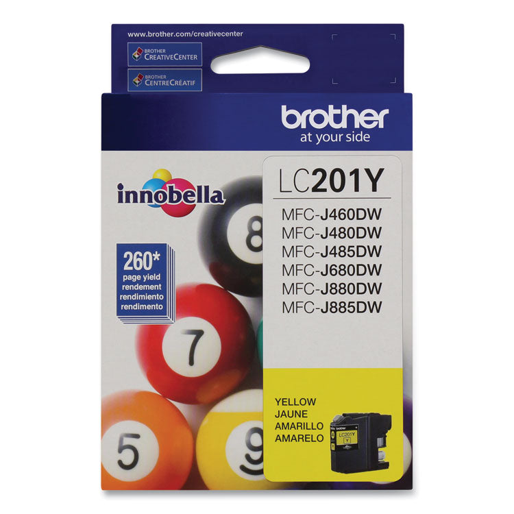 Brother LC201Y Innobella Ink, 260 Page-Yield, Yellow (BRTLC201Y)