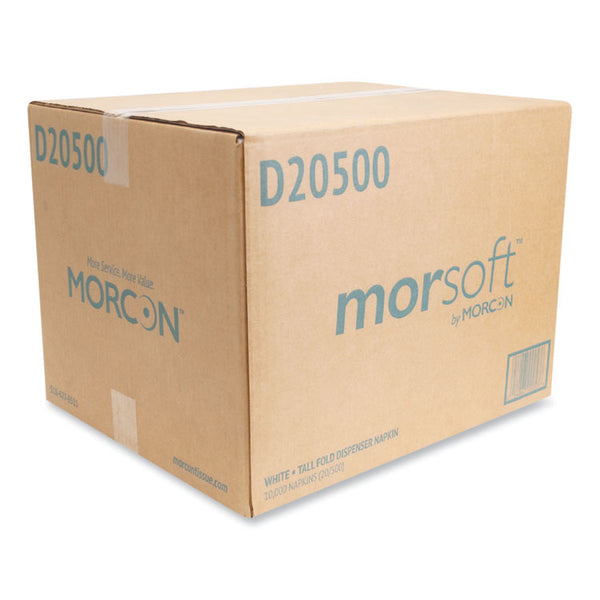 Morcon Tissue Morsoft Dispenser Napkins, 1-Ply, 6 x 13.5, White, 500/Pack, 20 Packs/Carton (MORD20500)