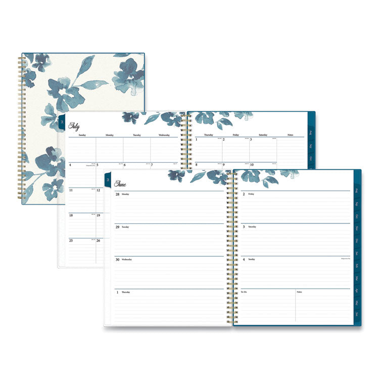 Blue Sky® Bakah Blue Academic Year Weekly/Monthly Planner, Floral Artwork, 11 x 8.5, Blue/White Cover, 12-Month (July-June): 2025-2026 (BLS131951) Each