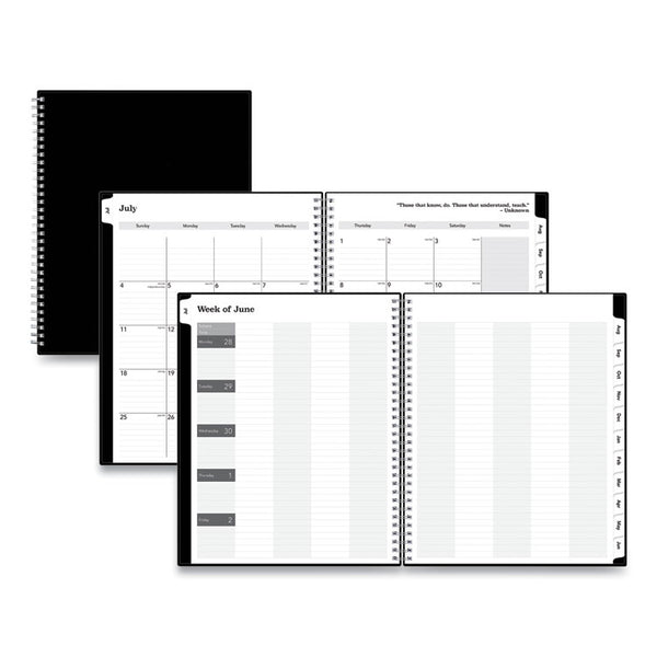 Teacher's Solid Black Weekly/Monthly Lesson Planner, 2024 to 2025, Nine Classes, Black Cover, (144) 11 x 8.5 Pages (BLS134433) Each