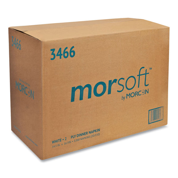 Morcon Tissue Morsoft Dinner Napkins, 2-Ply, 14.5 x 16.5, White, 3,000/Carton (MOR3466)