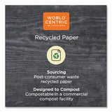 World Centric® 100 Percent PCW Recycled Paper Towels, 1-Ply, 9 x 9, Natural, 250/Pack, 16 Packs/Carton (WORTWPAMF) Case of 4000